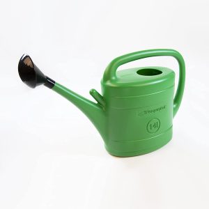 Prosperplast 14L Green Plastic Watering Can w/Black Rose Head For Veg Patches & Large Plants