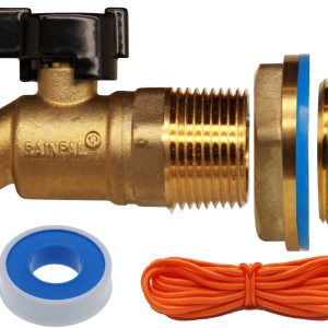 KEXMY Honorable Solution Bbs010 Tonneau à Pluie 3/10,2 cm sans Torsion Spigot/Robinet avec Laiton Passe-paroi