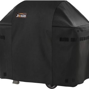 JIESUO BBQ Gas Grill Cover for Weber Spirit and Spirit II 310: Heavy Duty Waterproof 51 Inch 3 Burner Weather Resistant Ripstop Outdoor Barbeque Grill Covers