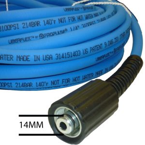 UBERFLEX Kink Resistant Pressure Washer Hose 1/4″ x 25′ 3,100 PSI with (2) 22MM