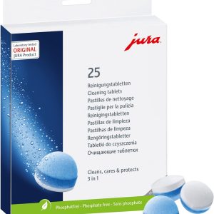 Jura 3-Phase Cleaning Tablets 25045 for All Jura Espresso Machines and Automatic Coffee Centers – 25-Count