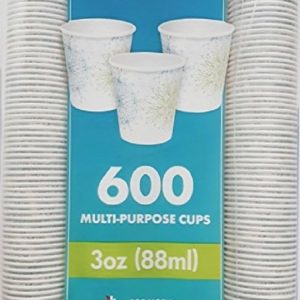 600 PCS. Café Express 3 oz.(88ml) Multi-Purpose Cups Paper Bath Cups, Multi-Use- 3 Ounce Bathroom cups, 600 PCS.