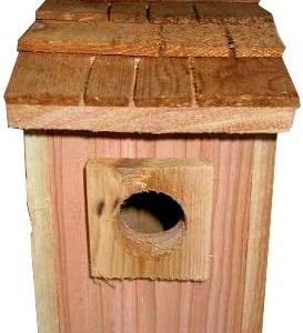 Cedarnest Bluebird Birdhouse with Cedar Shake Roof, Front Opening Wall Mount Wood Bird House, 4 Count