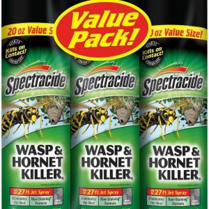 Spectracide Wasp and Hornet Killer, 20 oz Aerosol, up to 27 Ft Jet Spray (Pack of 3)