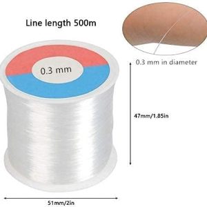 500 m Trasparent Nylon Filo Invisibile Filo da Pesca 0.3 mm Trasparente Filo di Nylon Perline Filo per Realizzare Gioielli, bracciali Collana e progetti Artigianali Strumento Essenziale