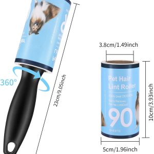 Set Rulli Levapelucchi,12 pezzi Rullo di Lanugine Rullo Adesivo Peli Spazzola Adesiva Rullo Spazzola Rotoli Peli Animali Spazzola Leva Pelucchi Cane e Gatto Lint Roller( 1080 fogli in totale)