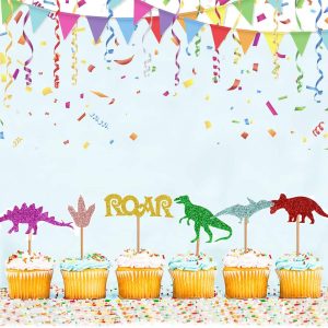 DALIYREPAL Moptrek Pieces Dinosaur Glitter Cupcake Garden Sculpture Outdoor Decoration